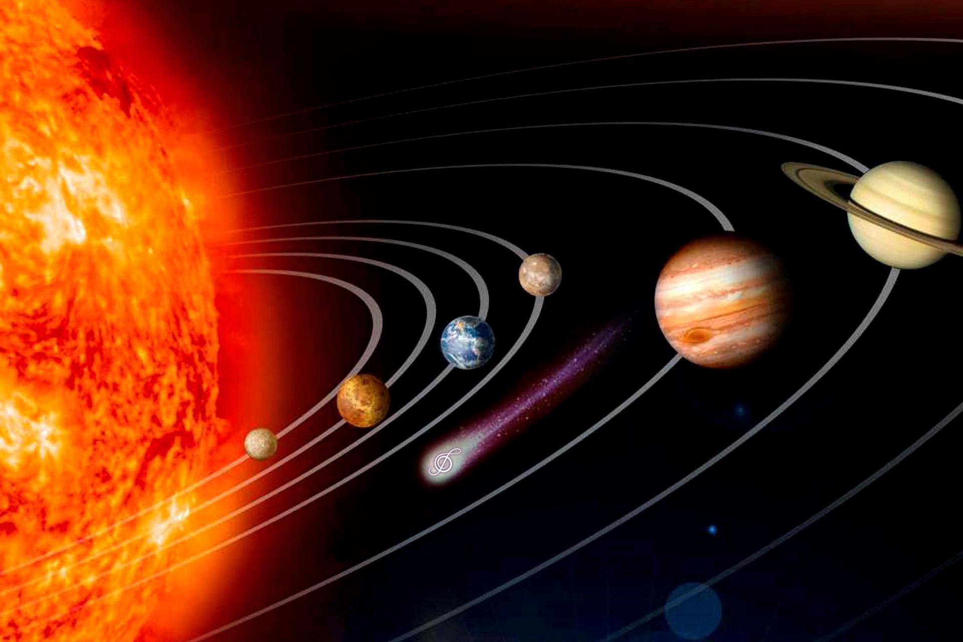 The Solar System and the comet